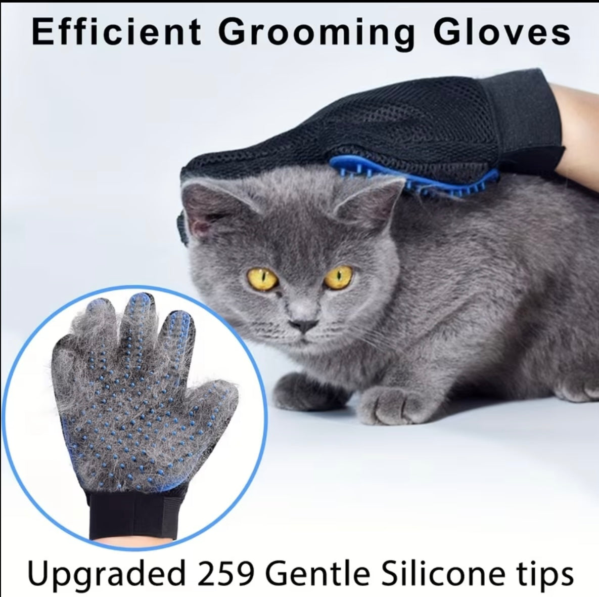 2 paires de Gants de Toilettage pour Animaux | Gants en Silicone pour Élimination des Poils et Massage pour Chats et Chiens, Désembrouilleur Manuel, Matériaux Sans Danger pour Animaux, Soins de Toilettage de Haute Qualité