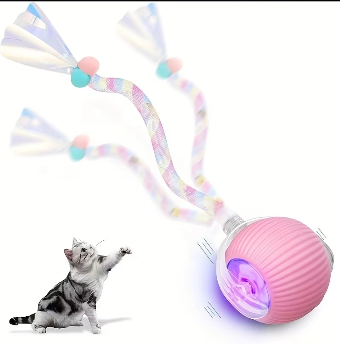 Balle interactive roulante pour chat, jouet électrique